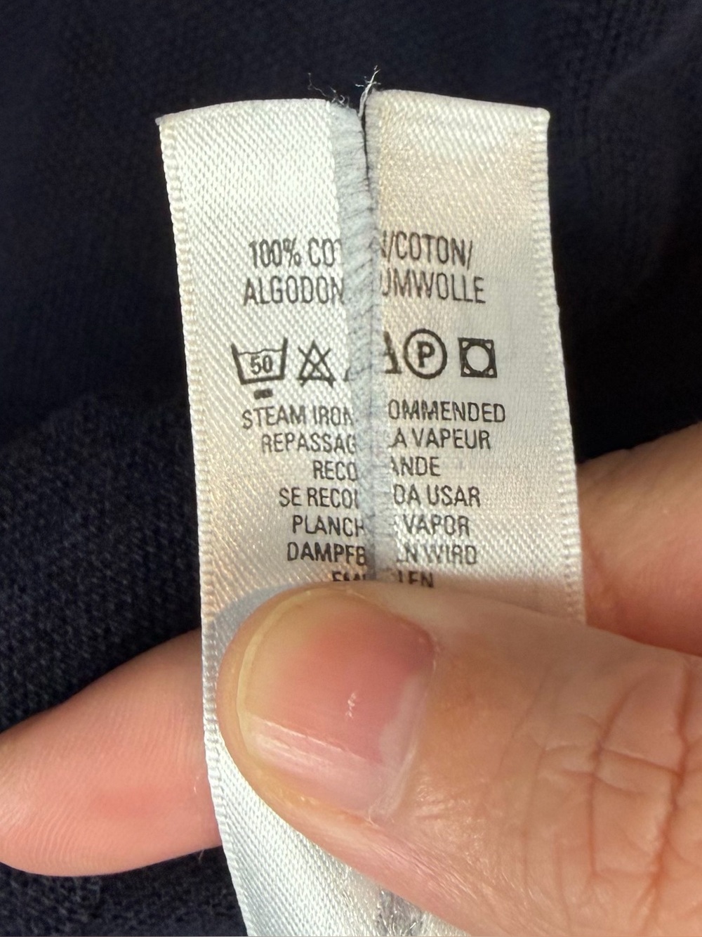 MARKS & SPENCER • Navy Blue 100% Cotton Short-Sleeve Polo Top, 8 - Picture 10 of 11